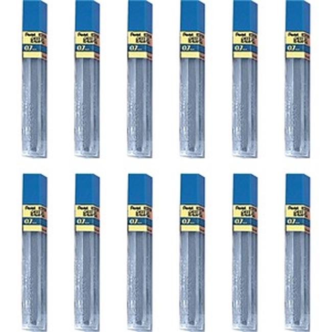 Pentel  0.7 mm 2H-Hi-Polymer Black Lead Refills - Pack of 12