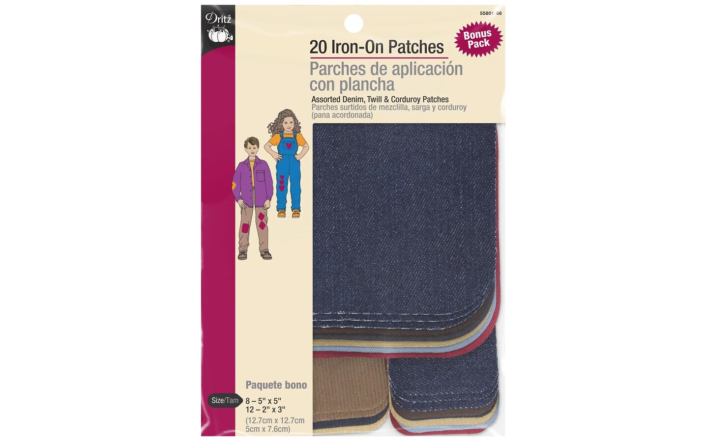 Dritz Patch Iron On Assorted 20pc