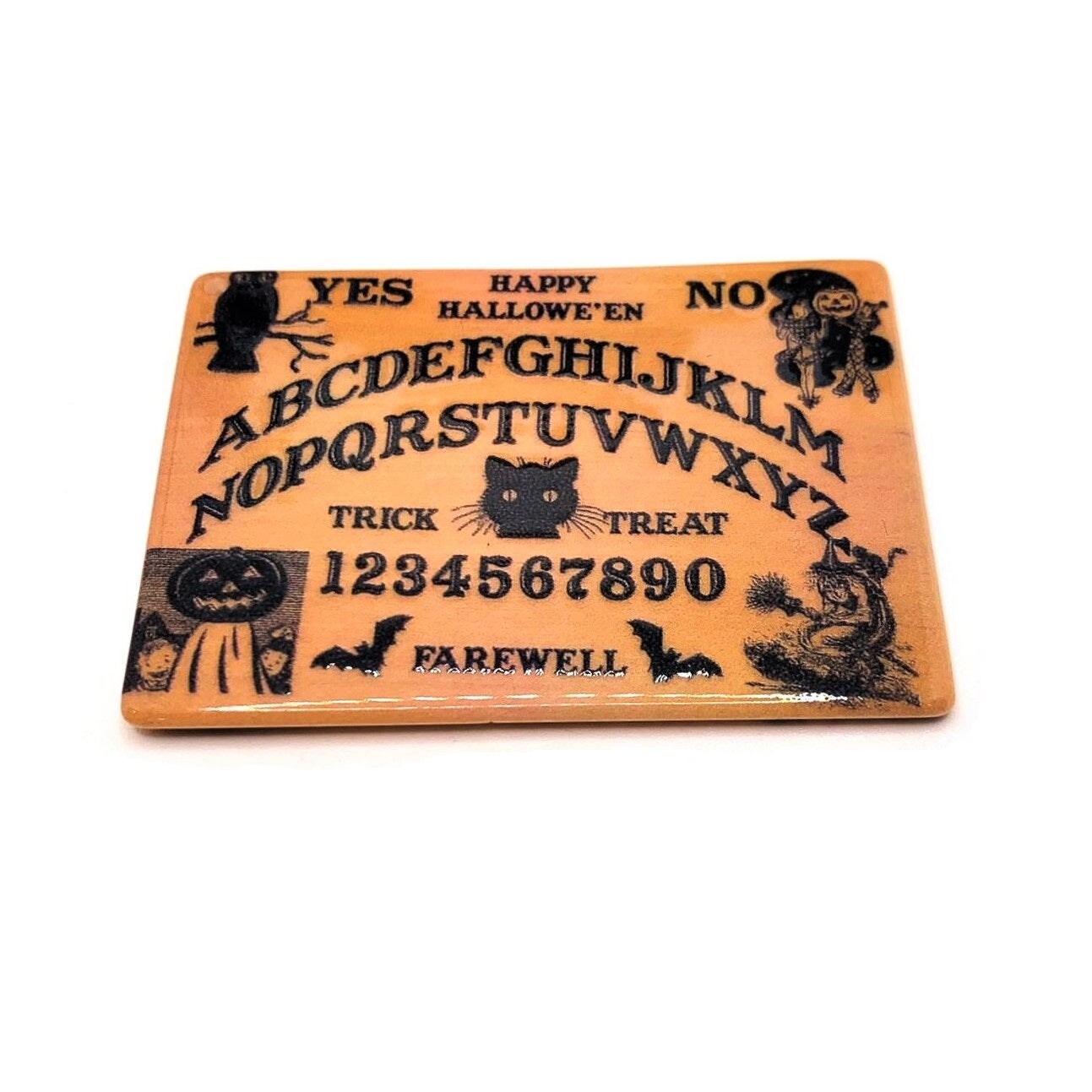 1 or 4 Pieces: Brown Halloween Ouija Board Pendant Charms - Double Sided
