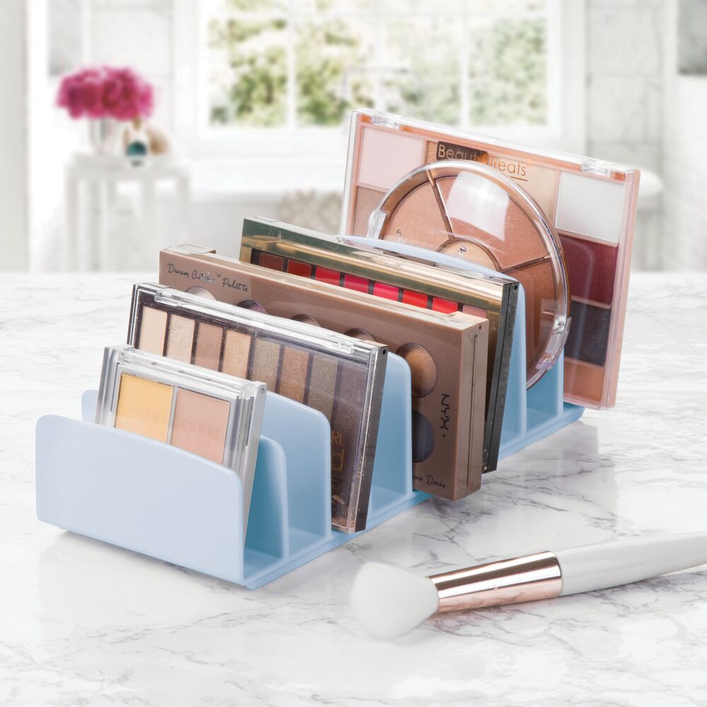 mDesign Makeup Palette Organizer for Bathroom Vanity, 9 Sections