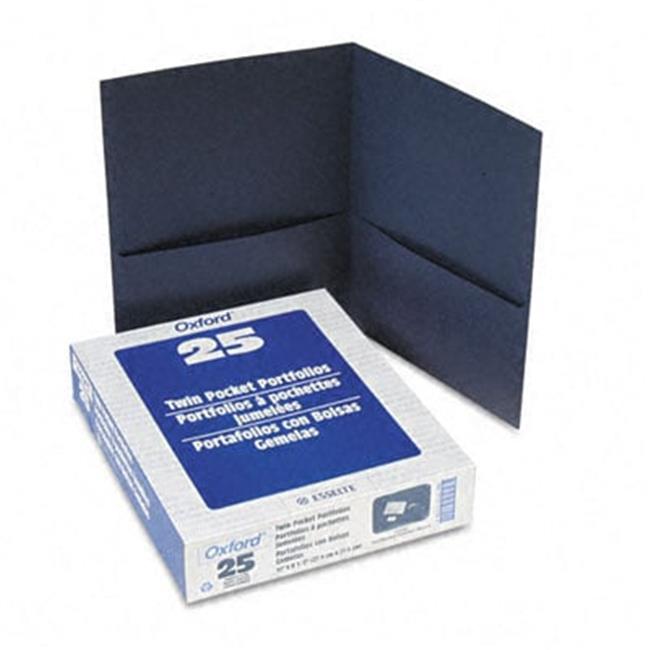 Esselte Pendaflex 57538 Twin-Pocket Portfolio Embossed Leather Grain Paper  Dark Blue Michaels