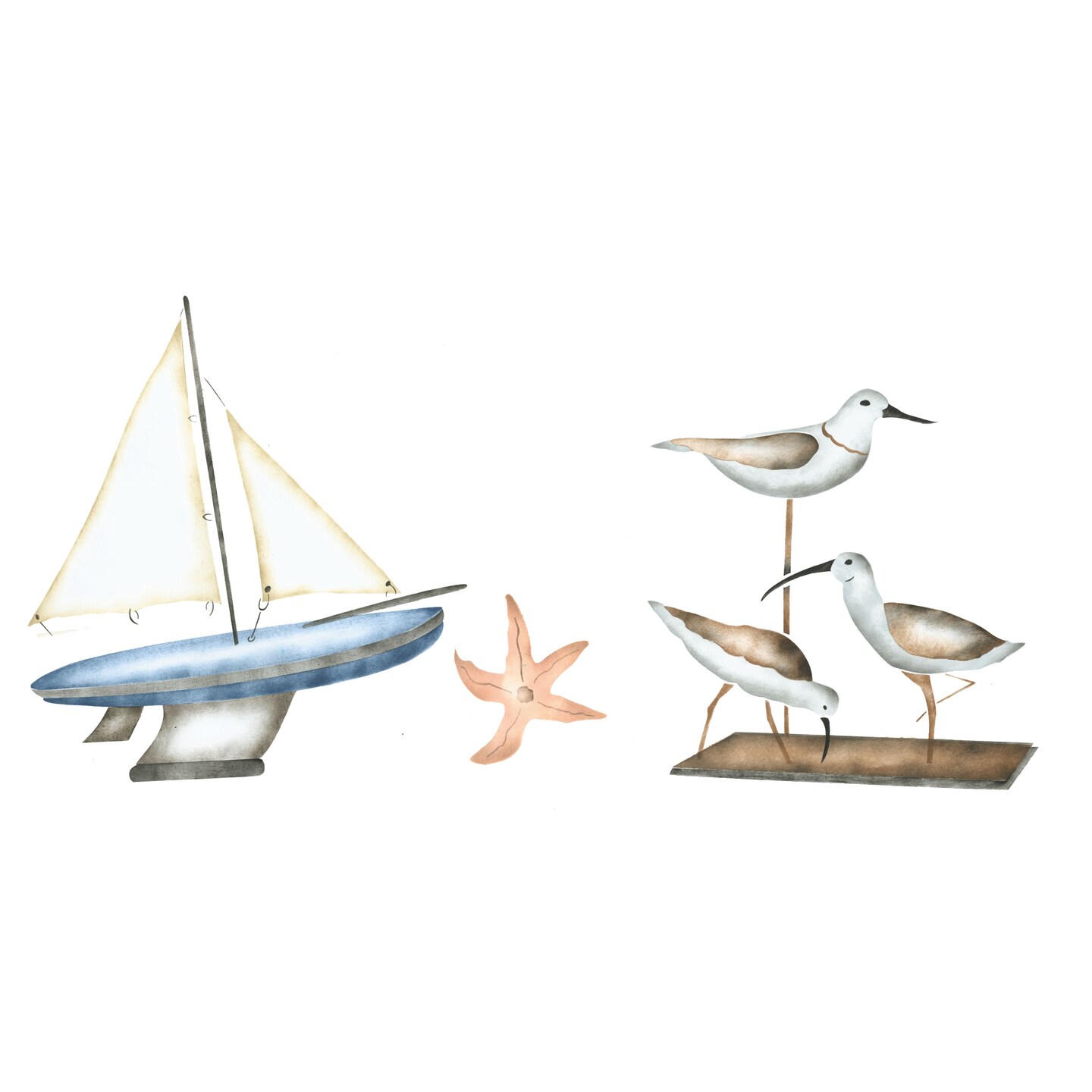 Shore Birds Wall Stencil 2863 by Designer Stencils Animal & Nature