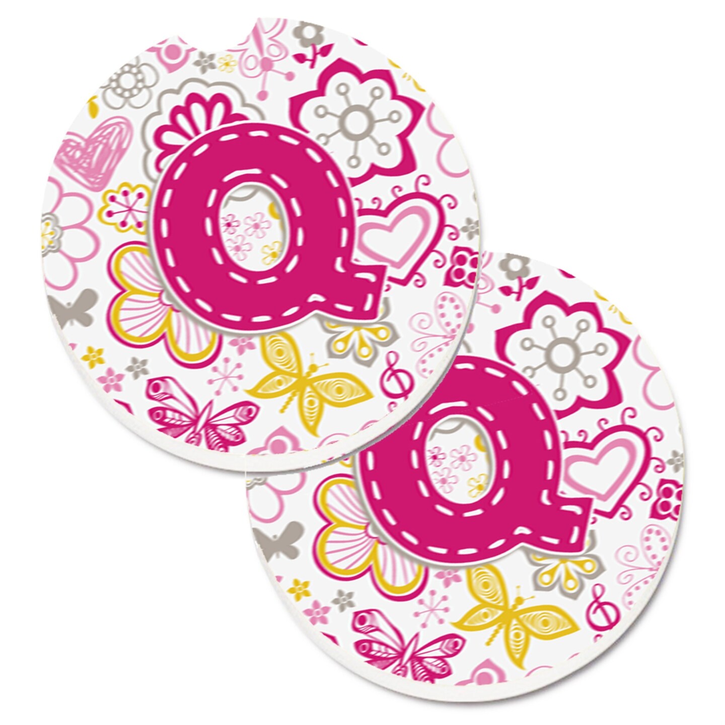 Small Letter Q Stickers 1/2 Round