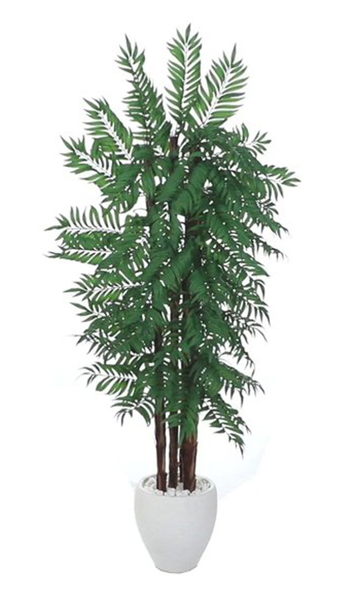 Nearly Natural 6&#x27; Parlour Artificial Palm Tree in White Planter
