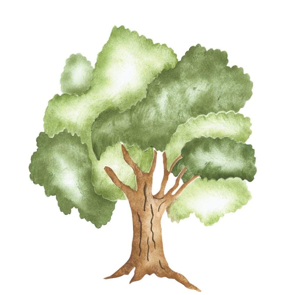 Tree with Clustered Leaves Wall Stencil | 3294 by Designer Stencils |