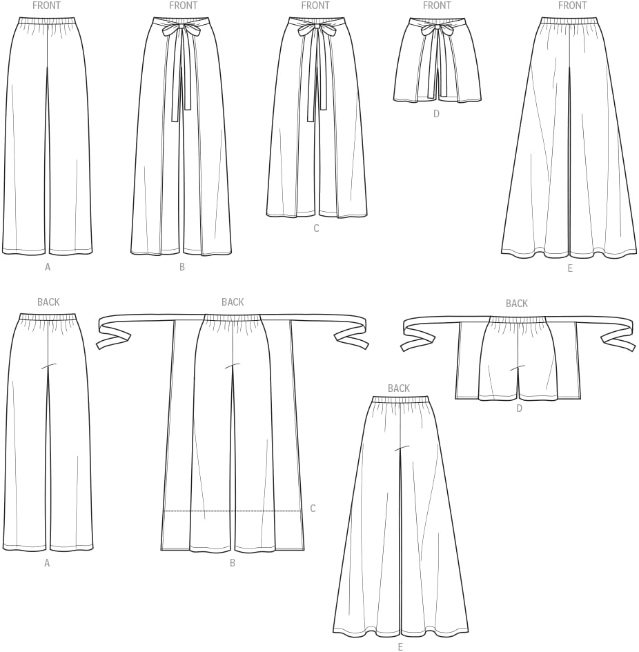 Easy to Sew Women's Pants and Shorts Sewing Pattern Kit, Sizes 6-14