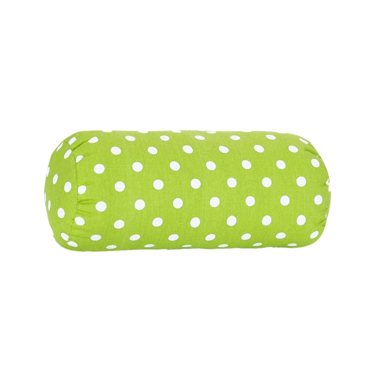Majestic Home Goods Decorative Lime Small Polka Dot Round Bolster Pillow