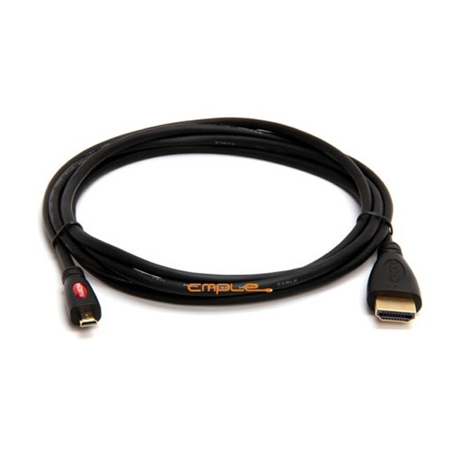 Cmple   - MICRO HDMI to HDMI cable Gold Plated for Cell phones - 6 FEET.