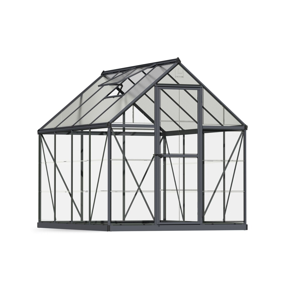 Palram - Canopia Outdoor Garden Hybrid 6 x 8 Greenhouse - Gray