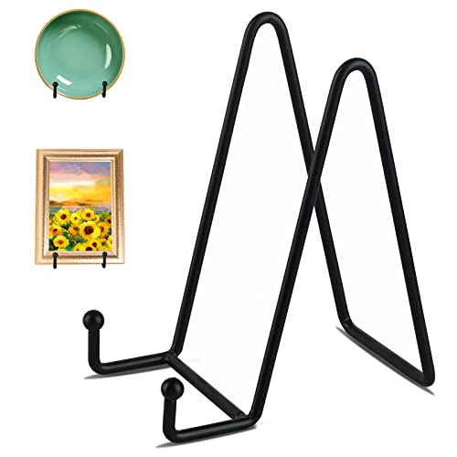 Plate Stand, Plate Stands for Display, 3 Inch Black Iron Easel Plate Holder  Display Stands Metal Frame Holder Stands for Picture, Decorative Plates