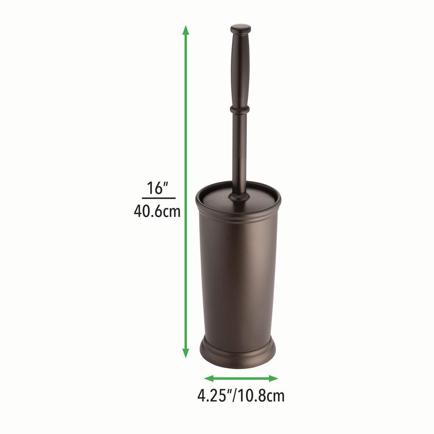 mDesign Plastic Compact Toilet Plunger and Toilet Bowl Brush Set