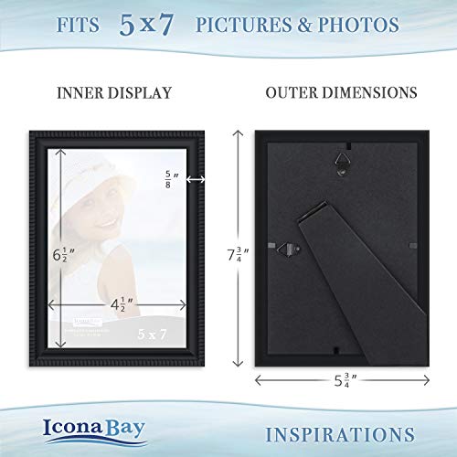 Icona Bay 8x10 Light Oak Picture Frame w/ 5x7 Mat, 1 pk, Bliss Tabletop Frames, Size: 8x10 Mat to 5x7, Brown