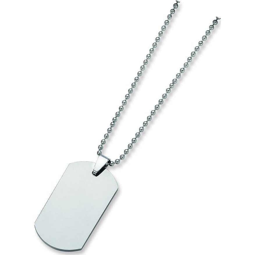 Tungsten Engravable Dog Tag Mens Pendant Necklace 22