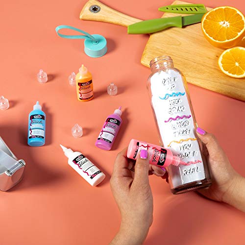 Dimensional Fabric Paint Big Box - Creative Party Kit with Reusable Plastic Bin, Permanent 3D Paint for Fashion DIYs, Rock Painting, Arts & Crafts, Rainbow Colors, 16-Pack