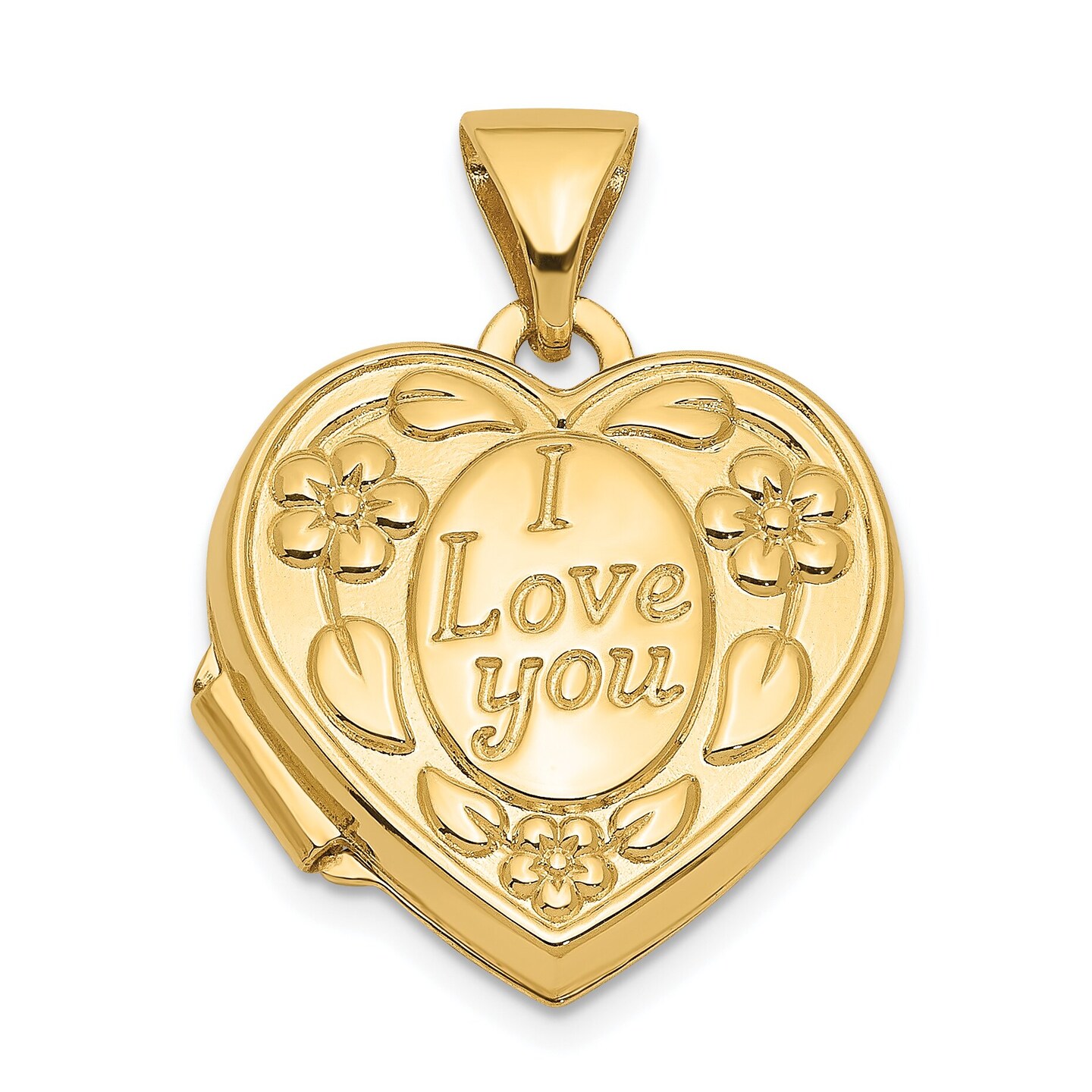 14 k gold I fashion love you locket McChristys jewelry