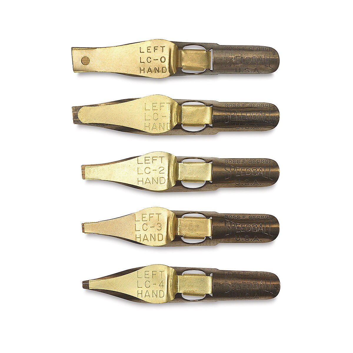 Speedball Broad Edge C-Series Flat Calligraphy Nibs - LC, Assorted Sizes, Left-Handed, Set of 5