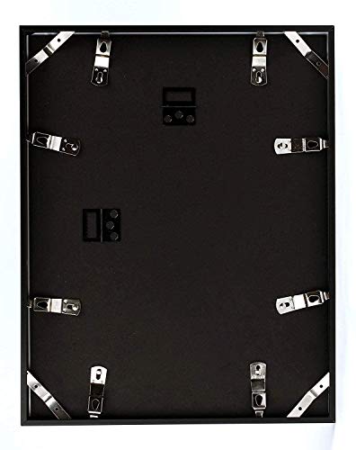 11x14 Aluminum Frame, 8x10 Photo with Ivory Mat for Wall Display, Sawtooth Hanger, Swivel Tabs, Spring Clips Great for Photos, Artworks, Posters (Black, 1-Pack)