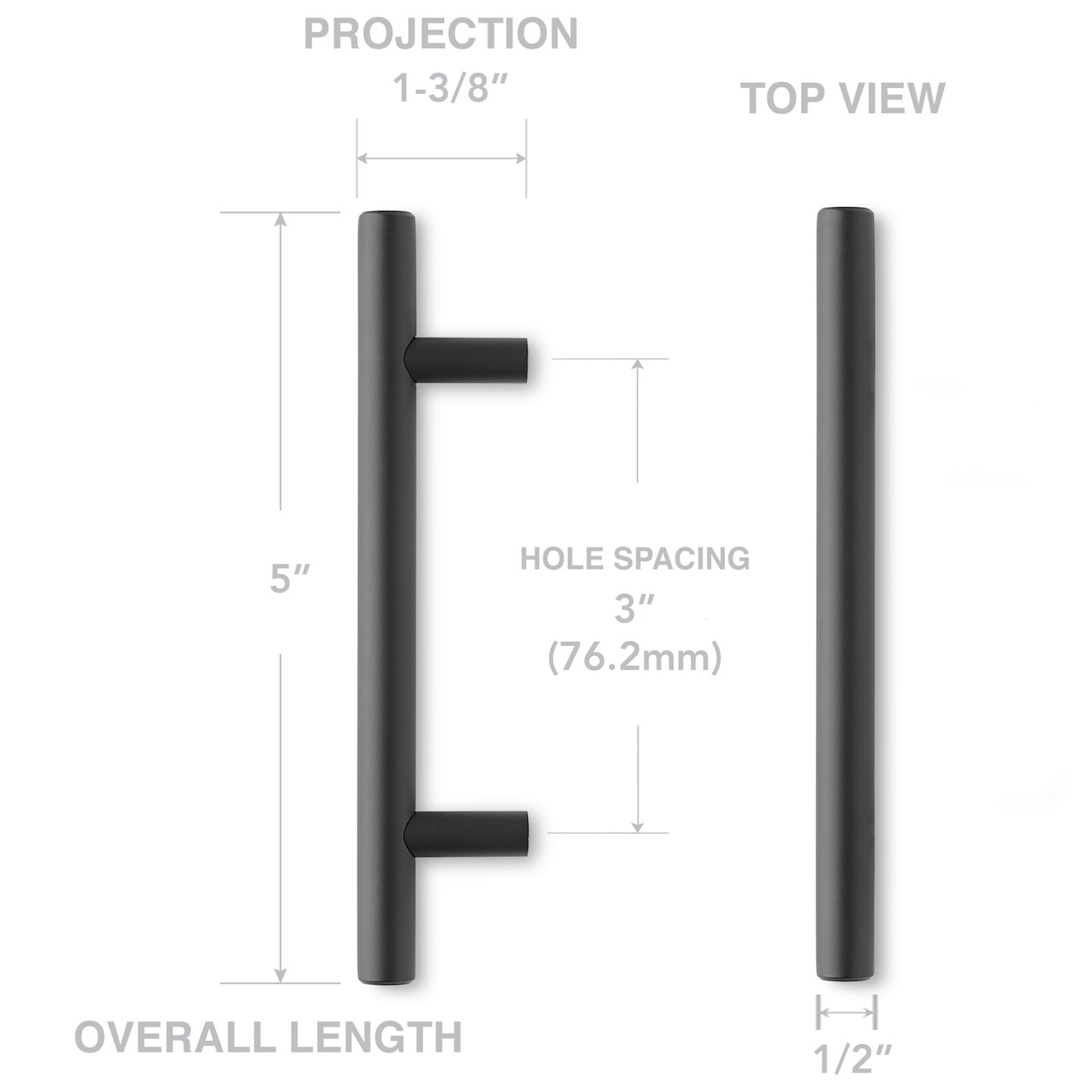 Cauldham 25 Pack Kitchen Cabinet Round Pulls Handles -  Drawer/Door Hardware - Style M272 - Matte Black