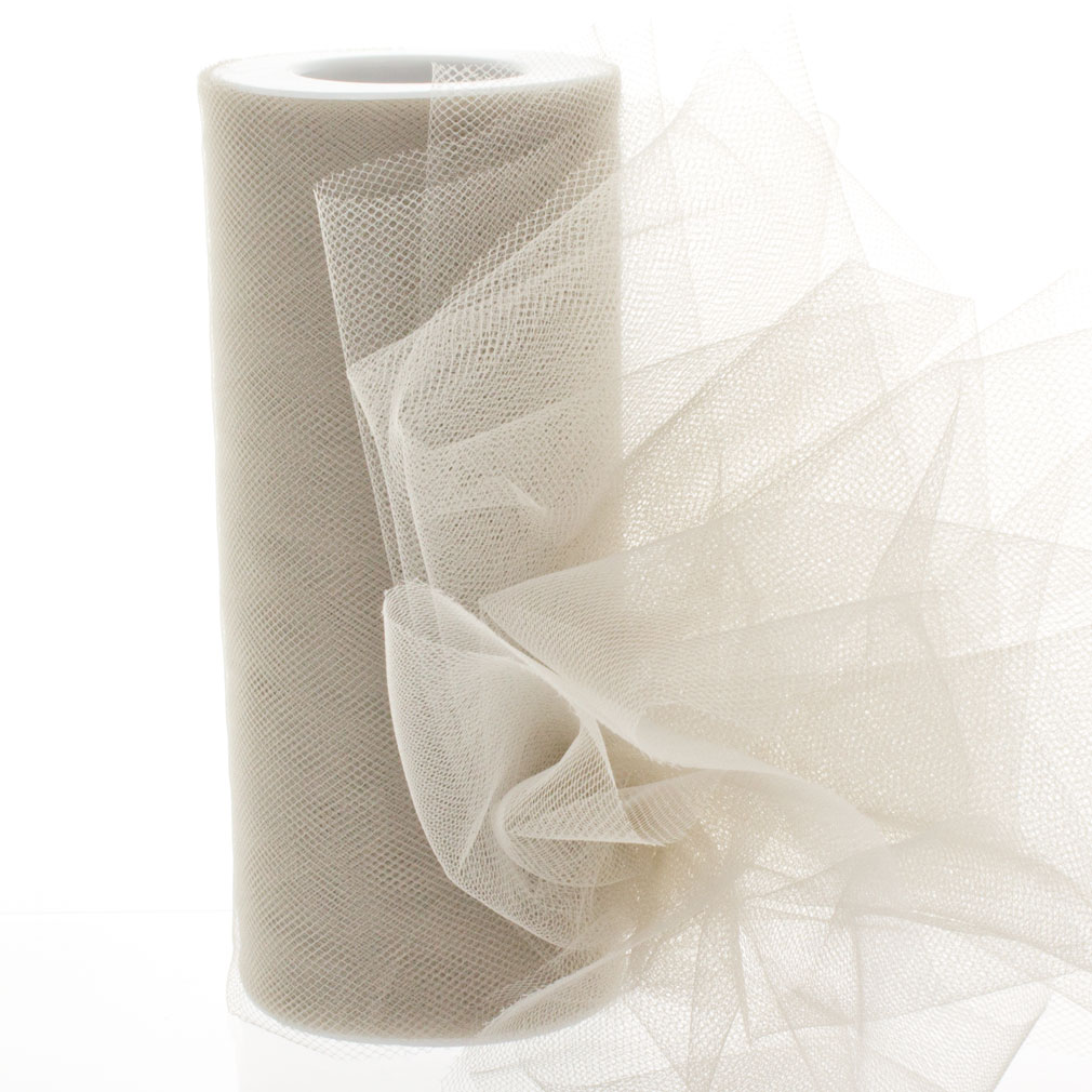 6&#x22; Premium Tulle Silver 25 Yard
