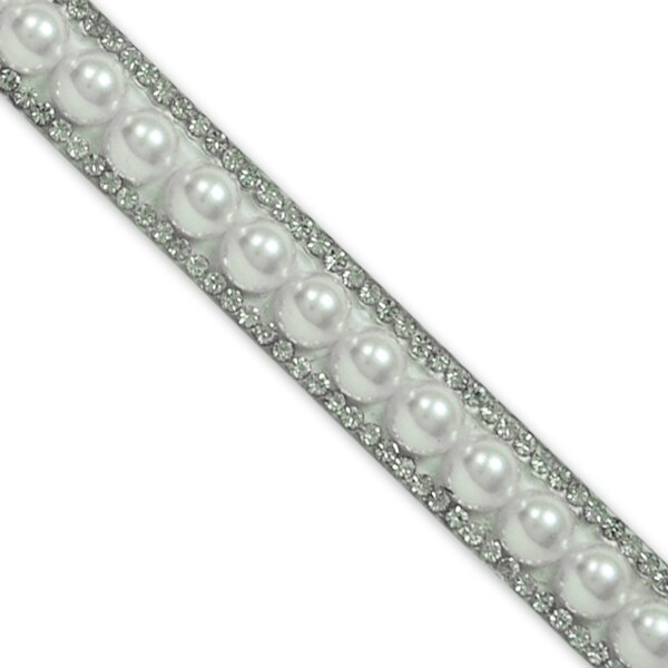 1/2&#x22; Hot Fix Pearl Rhinestone Banding Trim