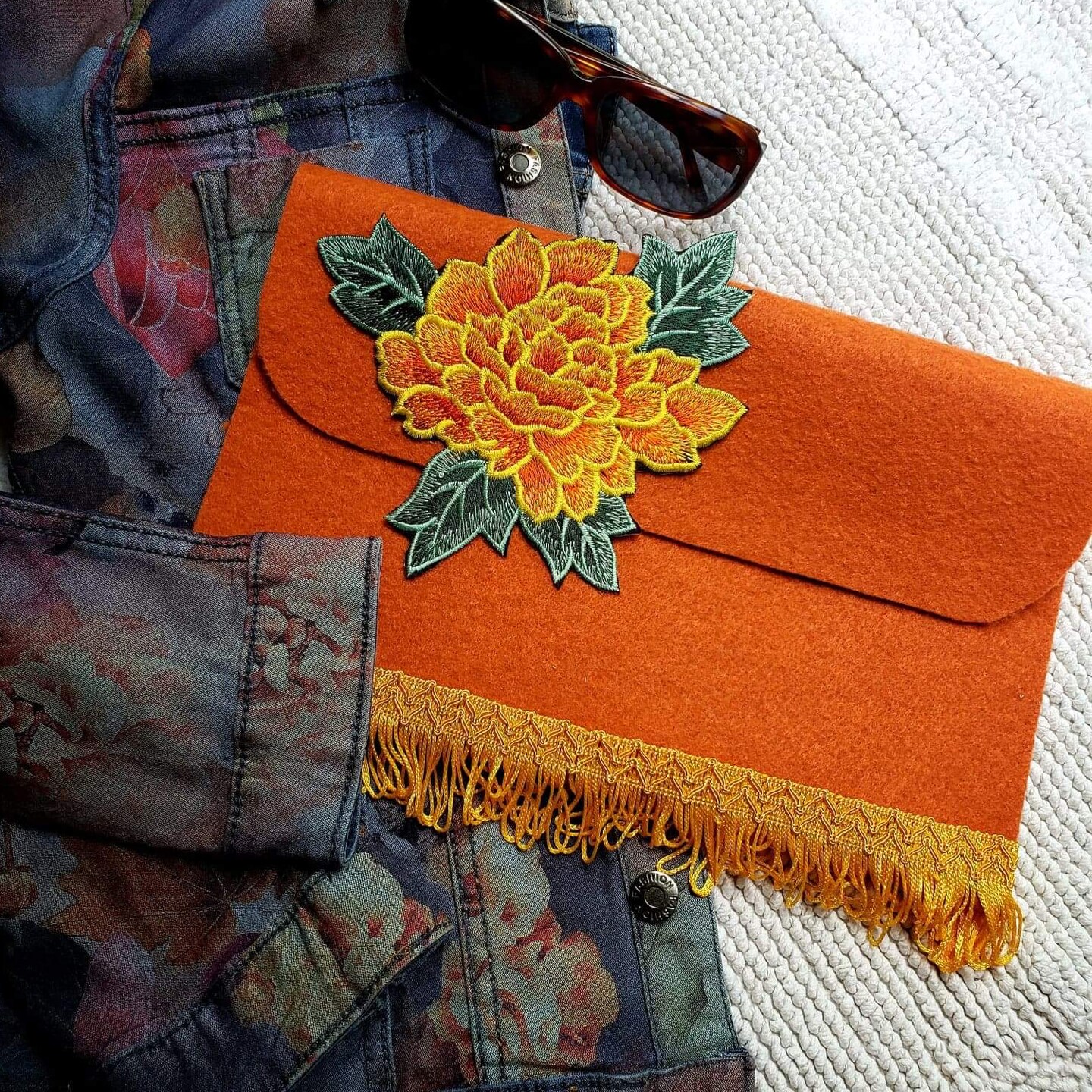 Chante Iron On Embroidered Flower Applique/Patch Patch