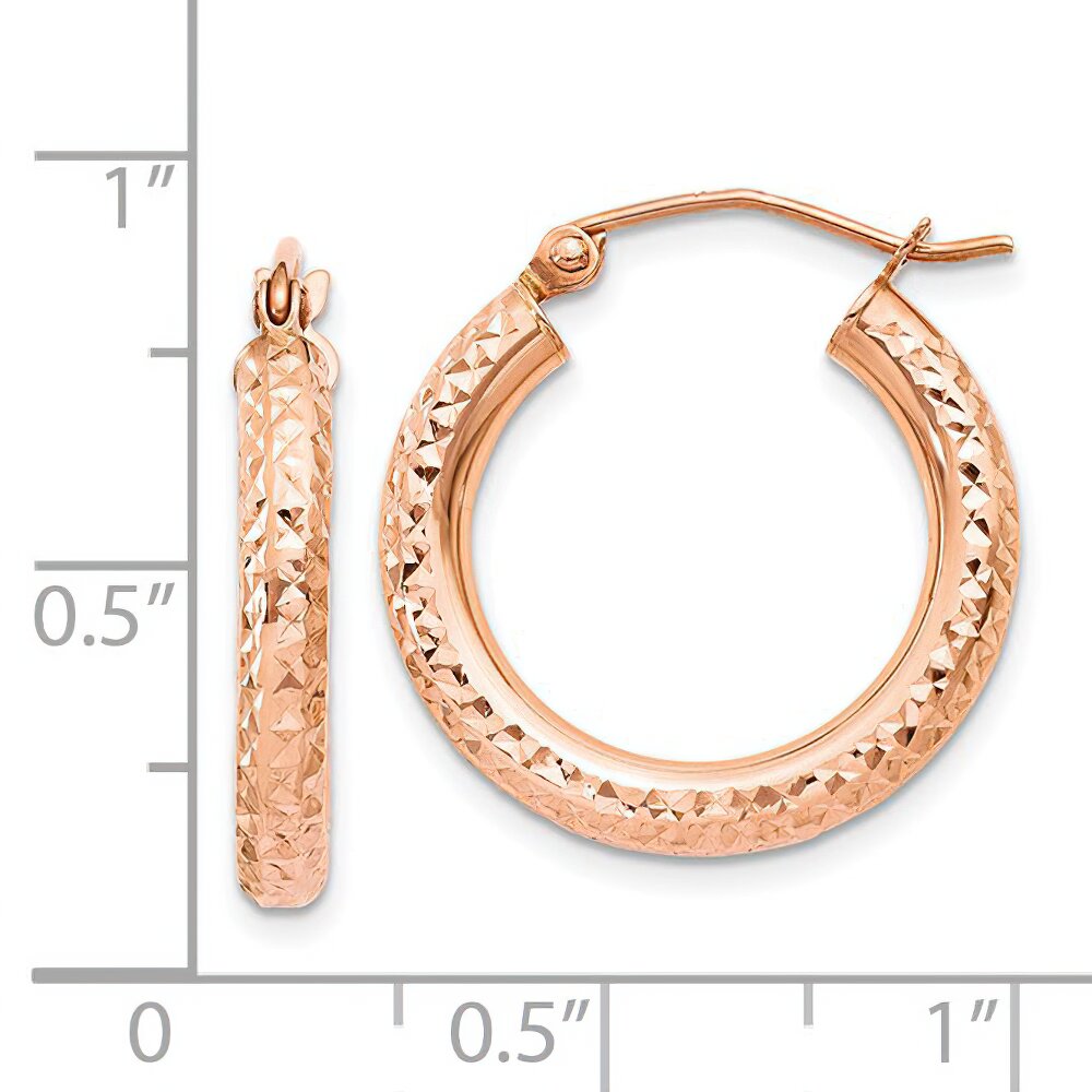 14K Rose Gold Hoop Earrings Jewelry FindingKing 22mm x 20mm