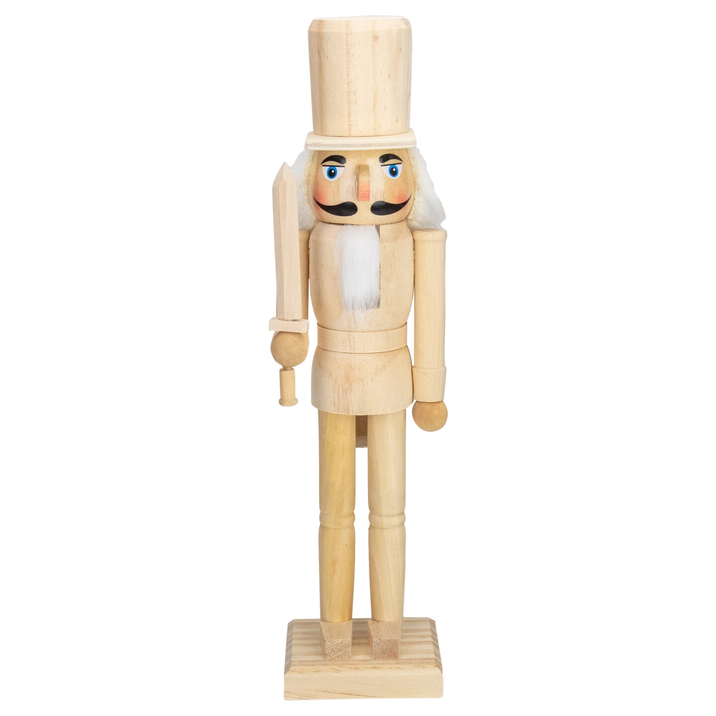Northlight 15" Unfinished Paintable Wooden Christmas Nutcracker with Sword