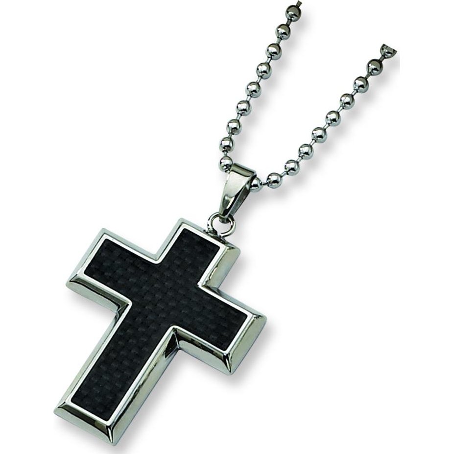 Mens carbon fiber cross on sale necklace