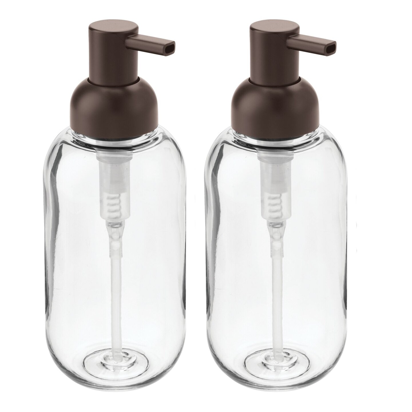 mDesign Plastic Refillable Liquid Soap Dispenser Pump, 2 Pack