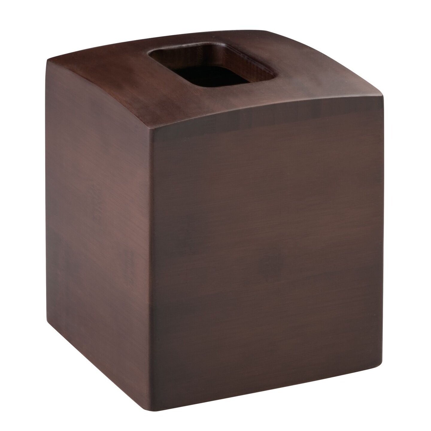 mDesign Square Bamboo Paper Facial Tissue Box Cover Holder