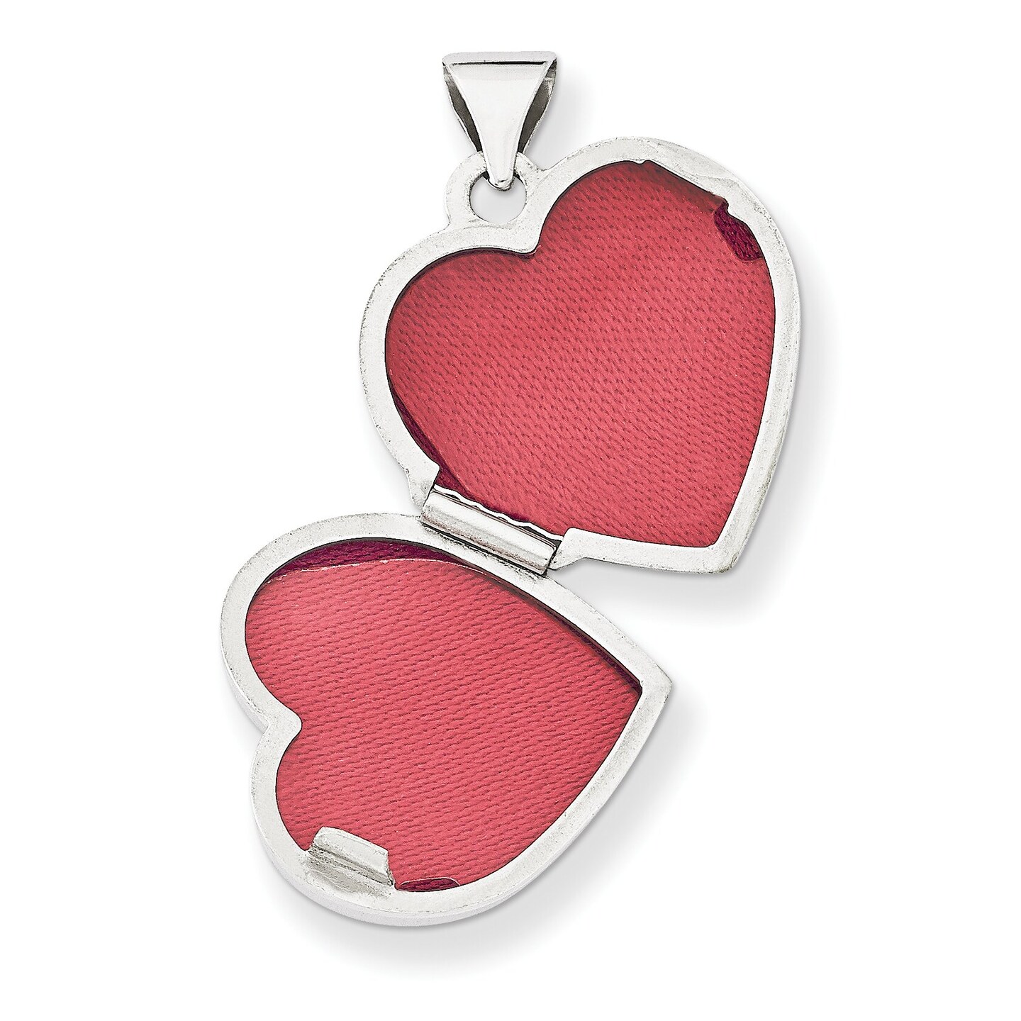 14K White Gold Heart Locket Photo Pendant Jewelry