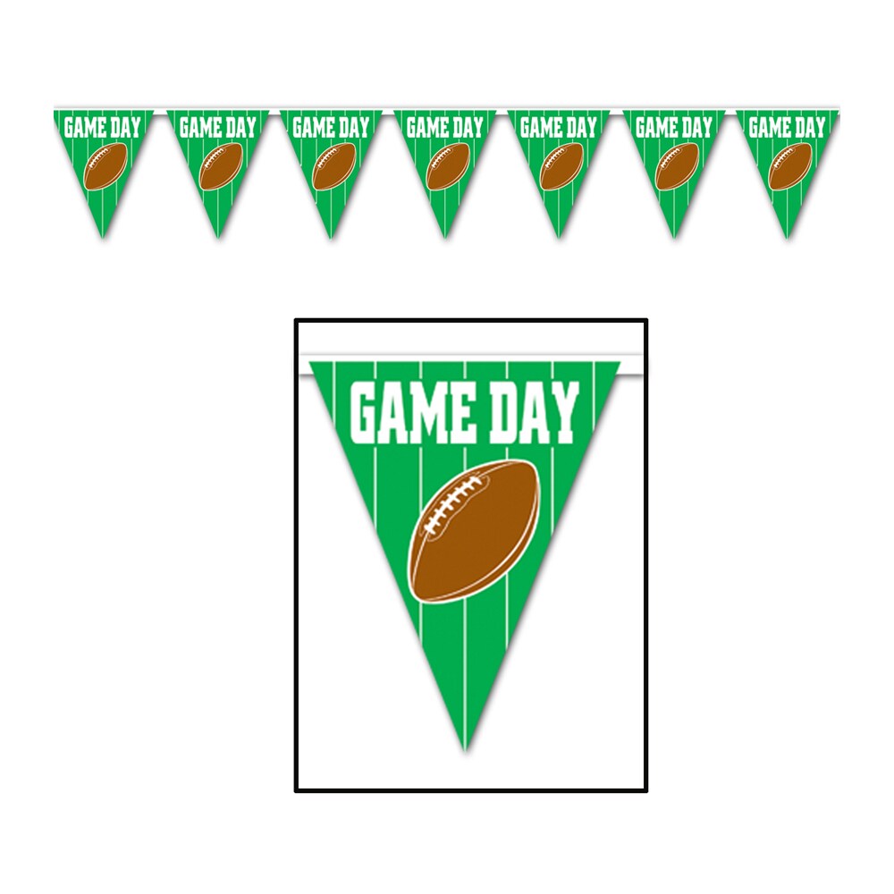 Beistle Party Decoration Game Day Football Pennant Banner 11&#x22; X 12 - 12 Pack (1 Per Package)