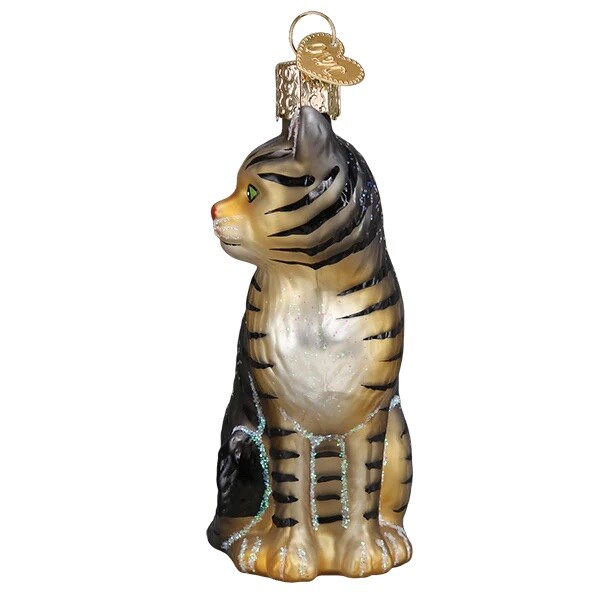 Old World Christmas: Tabby Cat Hanging Ornament