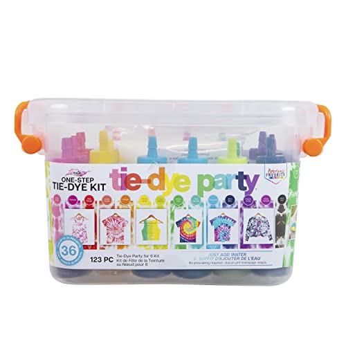 Tulip One-Step Tie-Dye Party, 18 Pre-Filled Bottles, Creative Group  Activity, All-in-1 Fashion Design Kit, 1 Pack, Rainbow