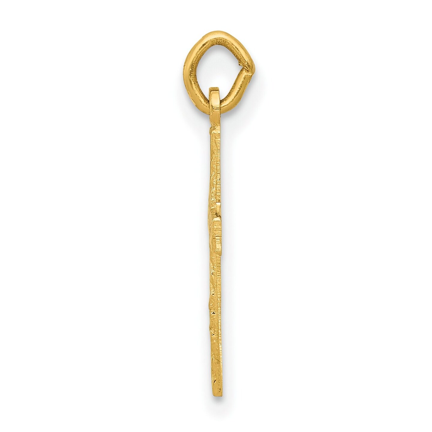 Unisex 14K Yellow Gold Polish Solid Small Crucifix Cross Religious Charm Pendant