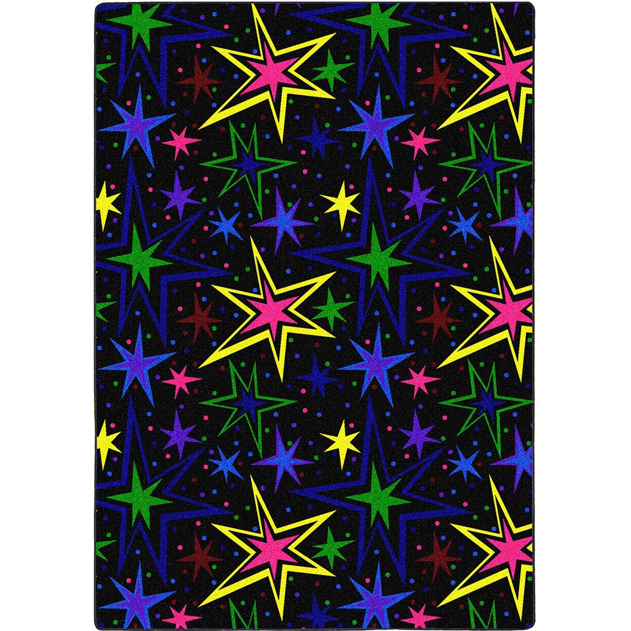 Joy Carpets Home Floor Decorative Premium Nylon Fiber Neon Lights Kapow 6 X 6 Area Rug - Fluorescent