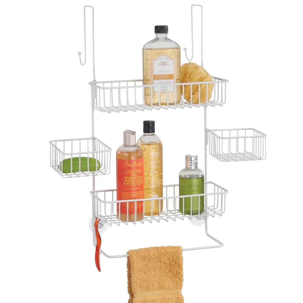  mDesign Extra Large Metal Over Shower Door Caddy