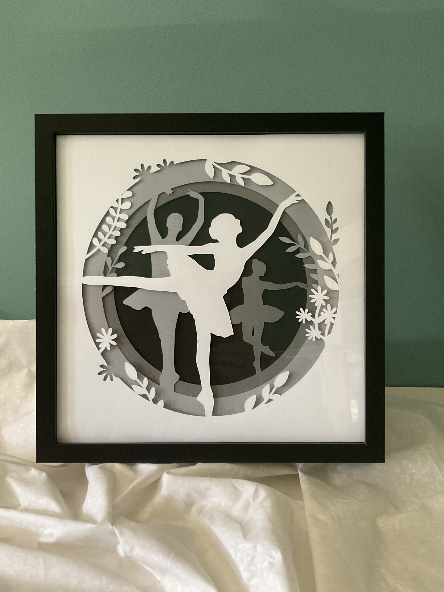 Dancing Ballerina 12 x 12 Shadow Box Black and White MakerPlace by Michaels