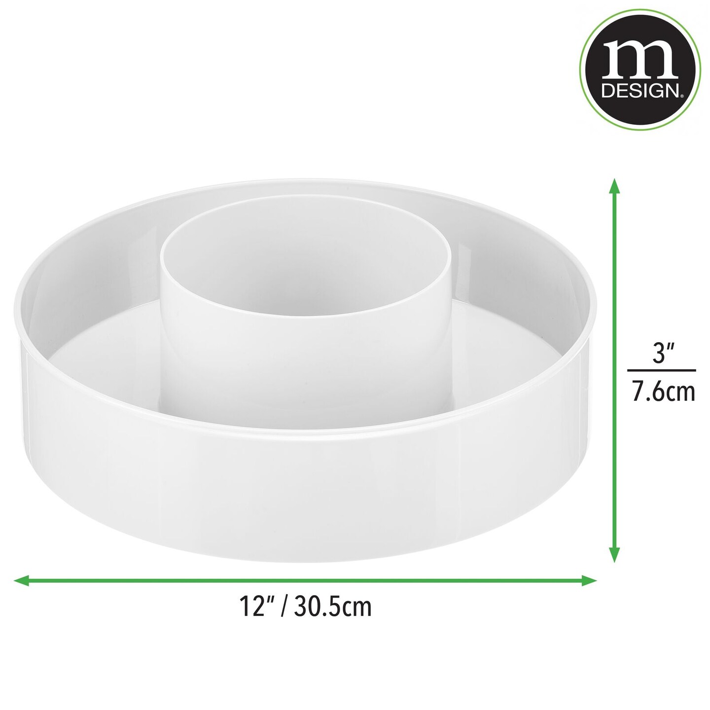 mDesign Plastic Lazy Susan Storage Tray - Rotating Organizer
