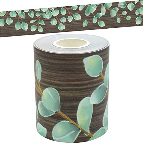Eucalyptus Straight Rolled Border Trim - 50ft - Decorate Bulletin Boards, Walls, Desks, Windows, Doors, Lockers, Schools, Classrooms, Homeschool & Offices