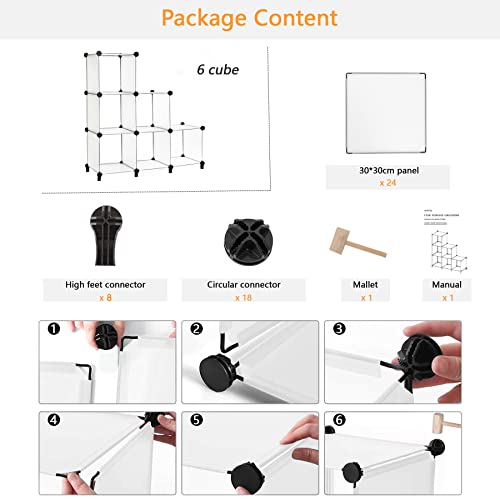 AWTATOS Cube Storage Organizer, Storage Cubes Shelves Bookshelf, 6