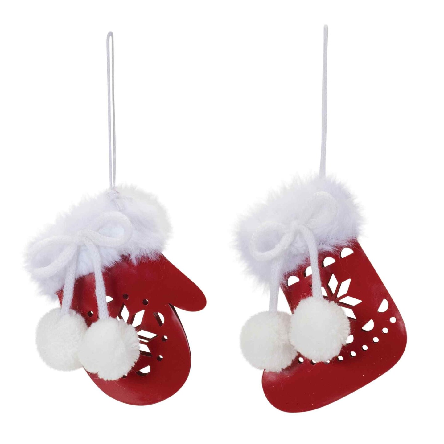 Melrose Club Pack of 12 Snowflake Mitten and Stocking Christmas Ornaments 4&#x22;