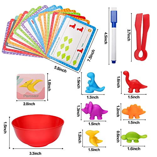 Toys Matching Games for Kids with Sorting Bowls Toddler Learning Activities Manipulatives Preschool Must Have Counters Montessori Fine Motor Skills Toys Age 2 3 4 5 Years (102 PCS)