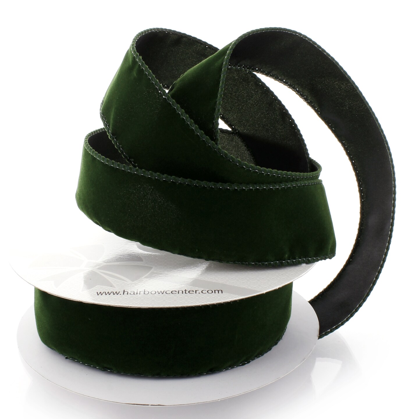 1.5 Wired Suede Velvet Ribbon Black - 10 Yards