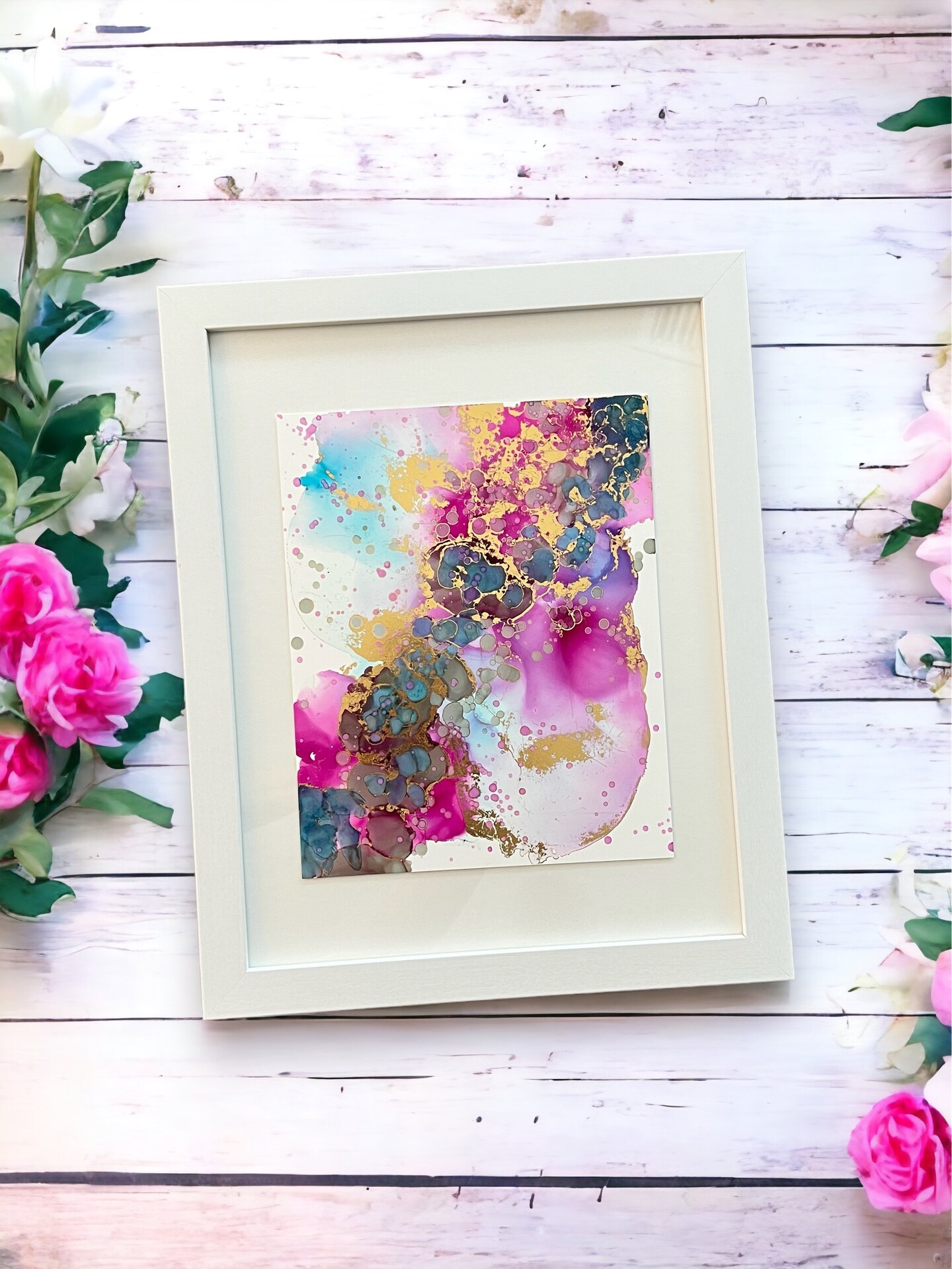 How-To name is How To Abstract Alcohol Ink Gold Foil Painting Art
