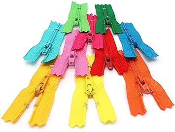 YKK 2&#x22; Doll Zippers YKK ~ Assortment of Colors (10 Zippers) for Apparel &#x26; Craft Projects- Made in USA