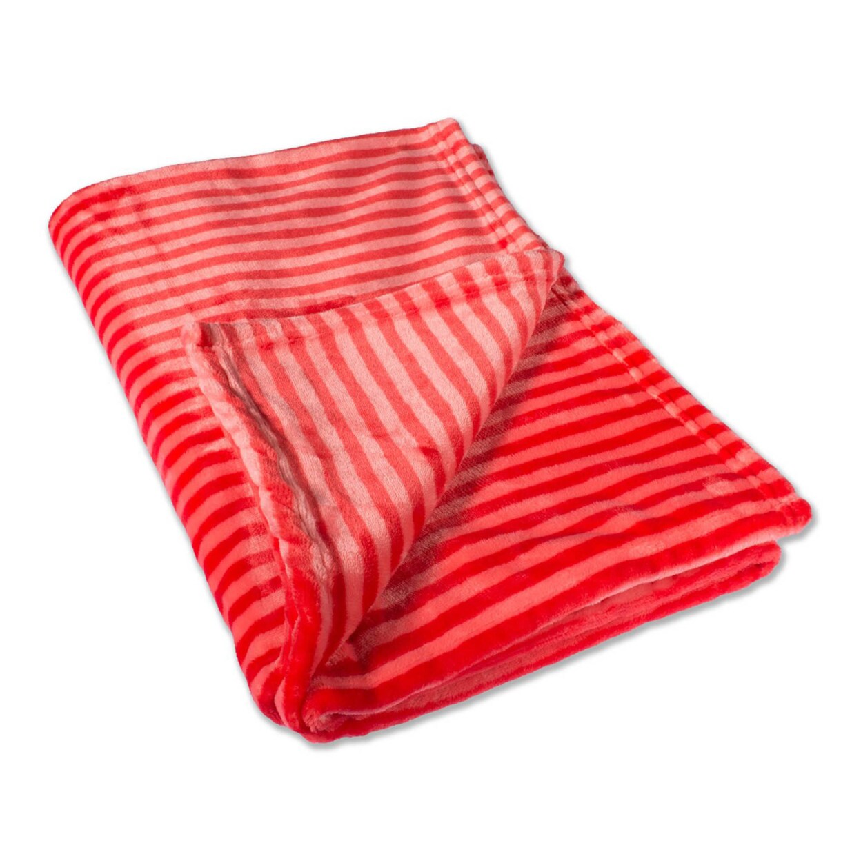 DII Home Decorative Red Striped Fleece Throw Blanket - 50 X 60