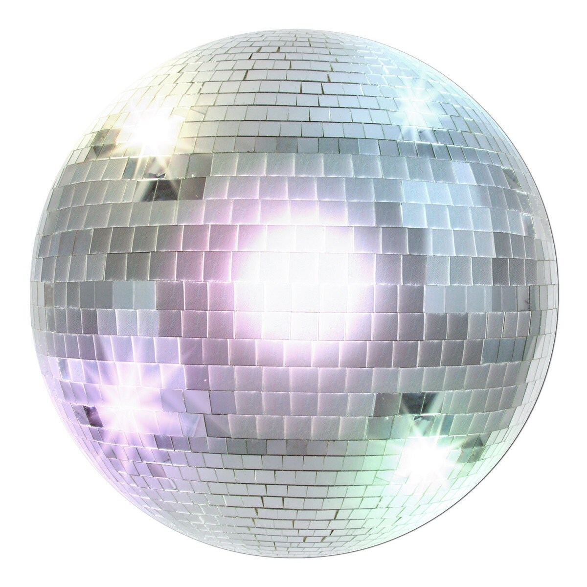 Party Central Club Pack of 24 Silver and Gray Retro 70&#x27;s Themed Disco Ball Cutout Party Decors 13.5&#x22;