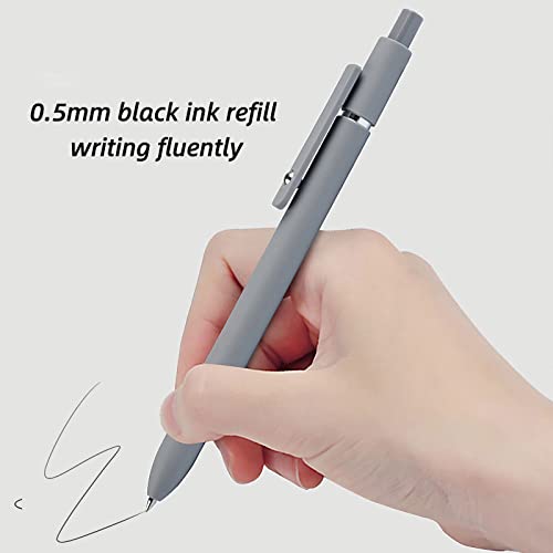 1 UIXJODO gel Pens, 5 Pcs 05mm Japanese Black Ink Pens Fine Point Smooth  Writing Pens with Silicone grip, High-End Series Metal cl