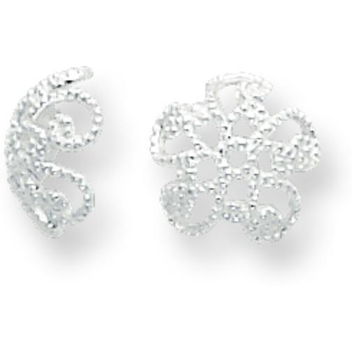 Sterling Silver Bead Caps - Pack of 4